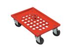 Schoeller Allibert - Plateau Roulant Plastique 600x400mm - Charge 250kg - 4 Roues Pivotantes Polyamide - Rouge