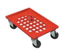 Schoeller Allibert - Plateau Roulant Plastique 600x400mm - Charge 250kg - 4 Roues Pivotantes Polyamide - Rouge