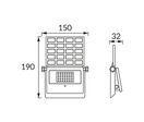 Projecteur Solaire LED 10W avec détecteur de mouvement - Blanc Froid 6000K - 8000K