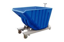 Goubard - Benne basculante plastique 635L sur roues - Châssis peint - Charge 1000kg - Idéale pour manutention