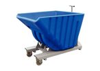 Goubard - Benne basculante plastique 635L sur roues - Châssis peint - Charge 1000kg - Idéale pour manutention