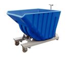 Goubard - Benne basculante plastique 635L sur roues - Châssis peint - Charge 1000kg - Idéale pour manutention
