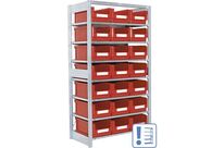 Bito - Rayonnage d&amp;#039;extension Canti-Flex - 7 tablettes, 21 bacs SK5032 - Acier Bleu/Gris - Stockage efficace petites pièces