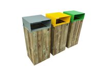 Corbeille en bois pour la collecte des déchets dans lez zones urbaines | WOOD CITY