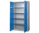 Thurmetall - Armoire Haute à Portes Battantes 100x195x40cm - Acier Gris/Bleu - 4 Tablettes - Charge 500kg - Serrure à Clé