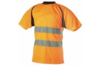 T-shirt orange haute-visibilité. 100% polyester bird-eye. 150 gm2. SUZO