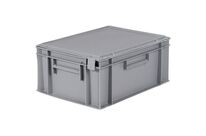 Schoeller Allibert - Bac norme Europe à couvercle - 15 L Gris - Polypropylène alimentaire gerbable - 400x300mm