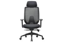 Manutan Expert - Fauteuil de bureau Dounat Noir Ergonomique - Têtière, Accoudoirs Réglables, Synchrone - 85% Recyclé