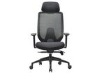 Manutan Expert - Fauteuil de bureau Dounat Noir Ergonomique - Têtière, Accoudoirs Réglables, Synchrone - 85% Recyclé