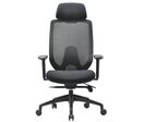 Manutan Expert - Fauteuil de bureau Dounat Noir Ergonomique - Têtière, Accoudoirs Réglables, Synchrone - 85% Recyclé