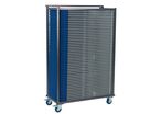Flexfurn - Chariot Chaises Pliantes Europa Bleu - Capacité 50 - Roulettes - Acier Gris - 1600mm H