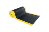 Manutan Expert - Tapis anti-fatigue en rouleau PVC Noir/Jaune 18.3m - Ergonomique, 10 ans garantie