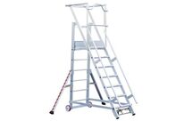 Tubesca-Comabi - Plateforme mobile PIR Aluminium 11 marches - Hauteur travail 4.4m - Charge 150kg - Certifiée Décret 2004-924