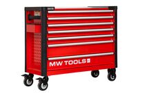 Servante d'atelier 7 tiroirs rouge et noire extra large 960 mm finition haute qualité avec plan de travail en acier inoxydable MW Tools GWB307