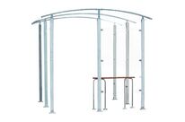 Mottez - Abri Fumeur Mural 2m² Métal Zingue avec Banc - Plexiglas &amp; Polycarbonate - 2.20m Hauteur - Design &amp; Durable