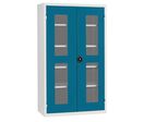 Acial - Armoire Haute à Portes Transparentes L1200xP500xH1980mm - 800kg Charge Maxi - Acier Gris/Bleu - Éco-responsable