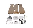 Ventilateur de Plafond LED 18W CCT Blanc et Effet Bois Foncé avec Télécommande Ø122cm