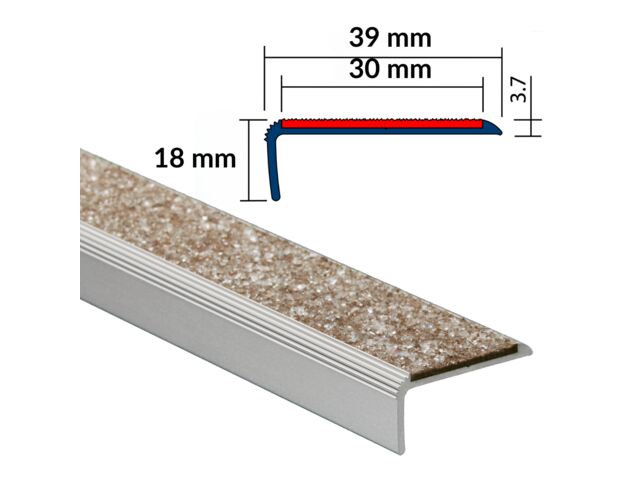 NEZ DE MARCHE CORNIÈRE MINÉRAL NC3AM 39 X 18 MM PROOPLE