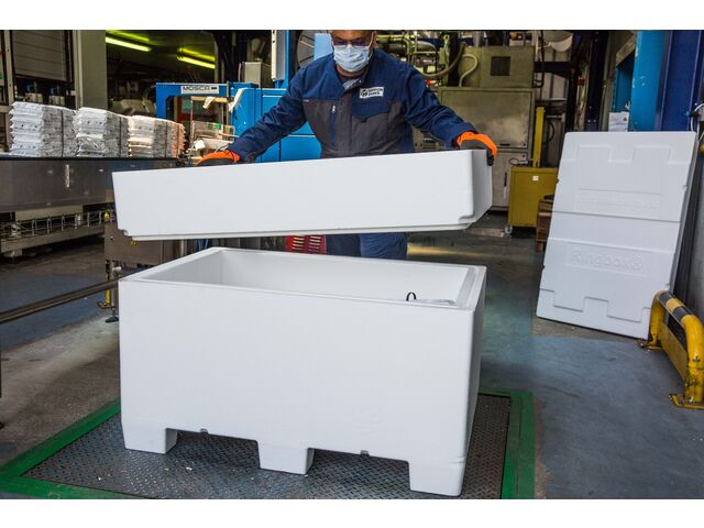 Caisse isotherme grande capacité en Polystyrène expansé (PSE) RINGBOX® - Grand contenant 