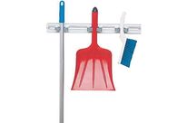 Porte-balai WC Aluminium Gris - Support Mural 3 Anneaux - 85x500mm - Pratique et Durable