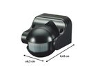 Détecteur de Mouvement Infrarouge 180° IP44 - Noir
