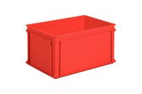 UTZ - Bac norme Europe 60L Rouge - Parois Pleines - Polypropylène - Stockage Robuste