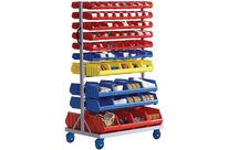 Matador - Chariot pour bacs en acier gris - 150 kg - 130 bacs - Lean Management