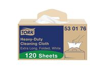 Tork - Chiffon de Nettoyage Ultra Résistant Plié Handy Box - Blanc - Tissu - 120 Feuilles - Usage Alimentaire