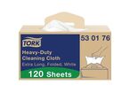 Tork - Chiffon de Nettoyage Ultra Résistant Plié Handy Box - Blanc - Tissu - 120 Feuilles - Usage Alimentaire