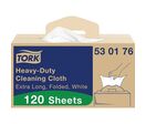 Tork - Chiffon de Nettoyage Ultra Résistant Plié Handy Box - Blanc - Tissu - 120 Feuilles - Usage Alimentaire