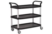 Matador - Chariot à plateaux en plastique 3 plateaux noir - 250 kg - Polypropylène renforcé