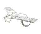 Grosfillex - Bain de soleil Miami 190 cm Blanc - Transat Résine Extérieur - Confortable et Durable