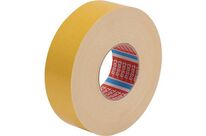 Tesa - Ruban adhésif double face toilé jaune - 50m x 50mm - Haute résistance - Fixation permanente