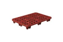 Schoeller Allibert - Palette plastique ajourée 800x1200 - Rouge - 1500kg statique, 650kg dynamique, alimentaire, recyclable
