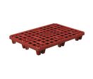 Schoeller Allibert - Palette plastique ajourée 800x1200 - Rouge - 1500kg statique, 650kg dynamique, alimentaire, recyclable