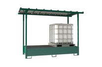 Sameto Technifil - Bac de rétention métallique 2 GRV avec toit - 1000 L - Vert Foncé - Charge 3000 kg