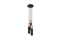 Suspension 3 Lampes Élégant pour Ampoule GU10 - Noir Or