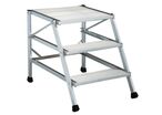 Tubesca-Comabi - Marchepied Fixe Aluminium 3 Marches - Plateforme Large 600x600mm - Charge 150kg - Gris