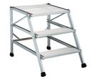 Tubesca-Comabi - Marchepied Fixe Aluminium 3 Marches - Plateforme Large 600x600mm - Charge 150kg - Gris