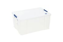 Manutan Expert - Bac de rangement 70L avec couvercle CLIP - Polypropylène transparent - Charge 200kg - Gerbage 10/1 - Idéal atelier et entrepôt