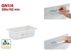 GN1/4 - PROFONDEUR 100 MM (HACCP) / SANS BPA - LABEL IML - SANS COUVERCLE