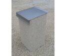 Couvercle inox pour poubelle de ville béton Gravillon