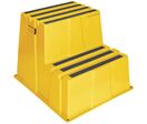 Manutan Expert - Marchepied Antidérapant 2 Marches Jaune - Charge Max 230kg - Polyéthylène - Norme EN 14183