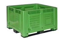 CAISSE-PALETTE 1200X1000X650 MM - AJOURE / 560 L - 3 SEMELLES - CONVEXE