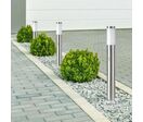 Borne de Jardin Acier Inoxydable avec Détecteur 80cm pour Ampoule E27 IP44 - Gris