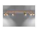 Plafonnier 6 Spots Orientables pour Ampoule GU10 - Bois