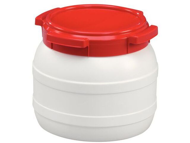 Curtec - Baril 10L Grande Ouverture Homologué UN - Usage Alimentaire - Blanc Rouge