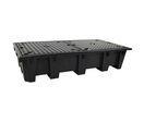 EMP - Palette de rétention bi - 1050 L - Caillebotis plastique - Polyéthylène recyclé - Résistant acides bases