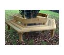 Banc tour d'arbre en bois Hexagonal