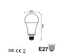 Ampoule E27 LED 20W 220V A80 - Blanc Chaud 2300K - 3500K